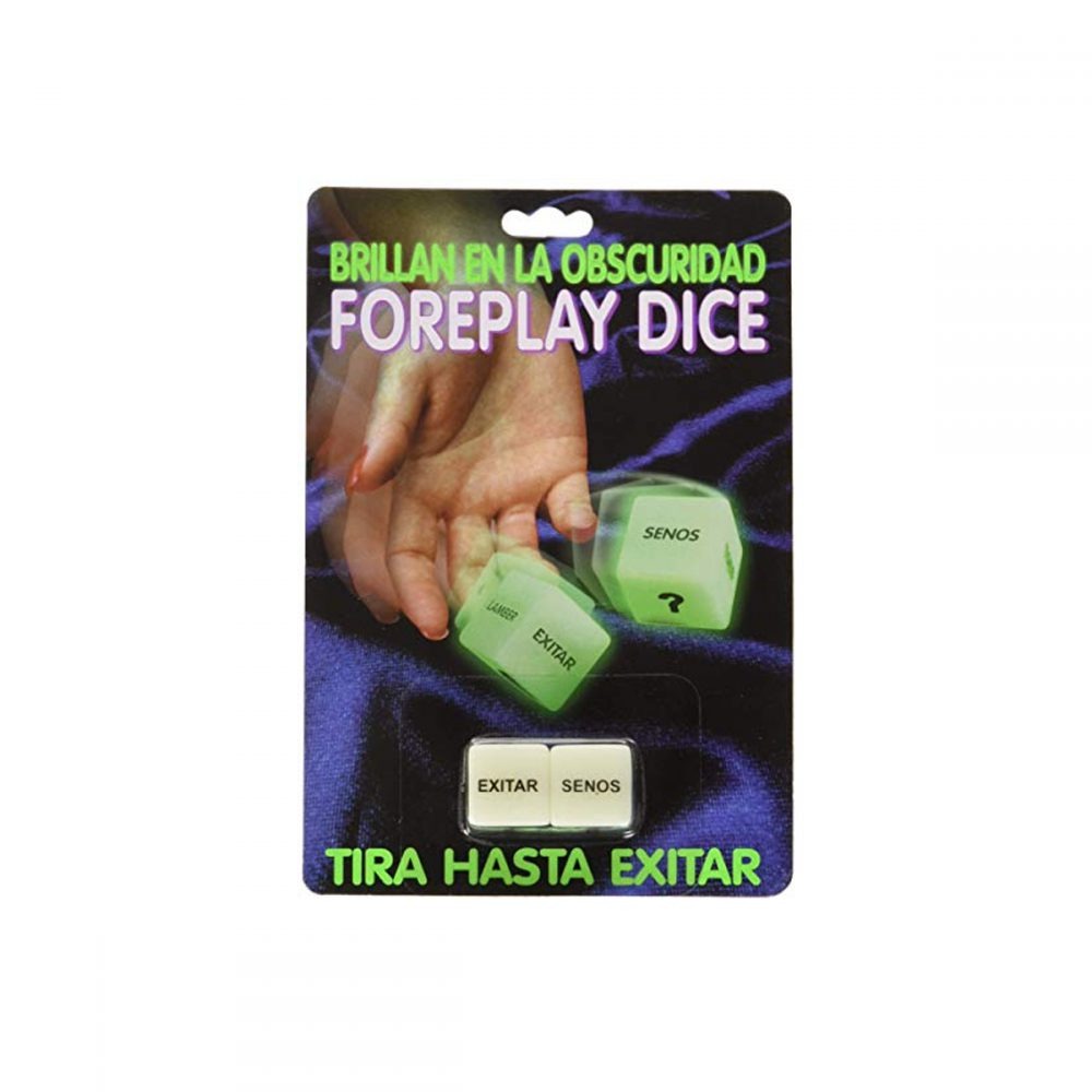 Dados interactivos con brillo en la oscuridad foreplay dice.