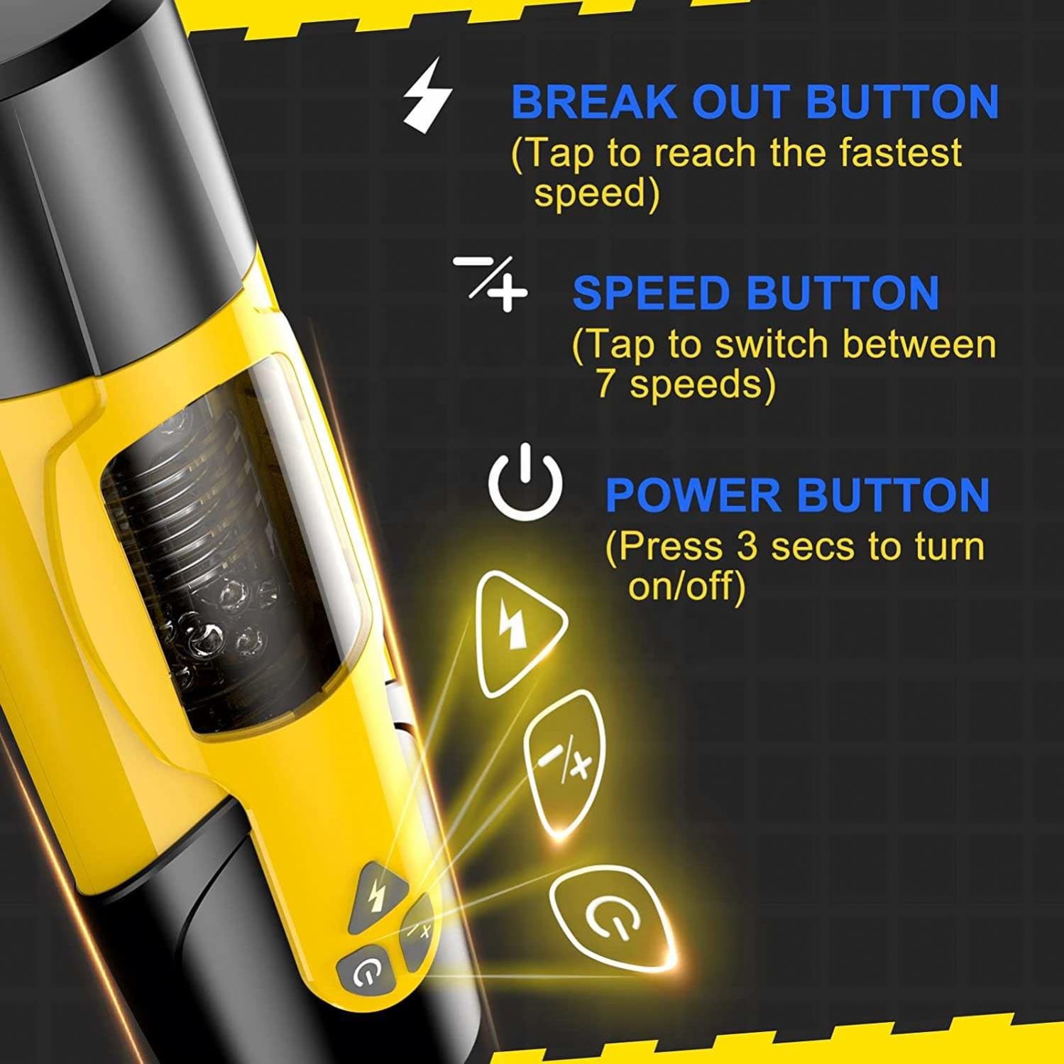 Masturbador Copa «Dark» Automático Con Rotación - Imagen 3