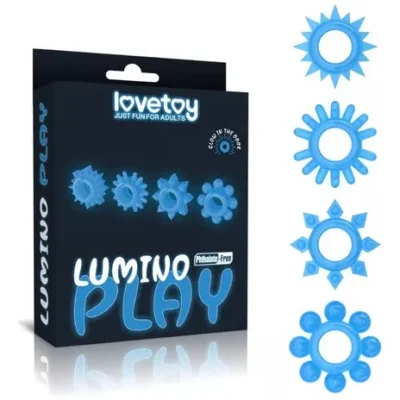 Anillos Para Pene Lumino  4 Unid lovetoy Color Azul